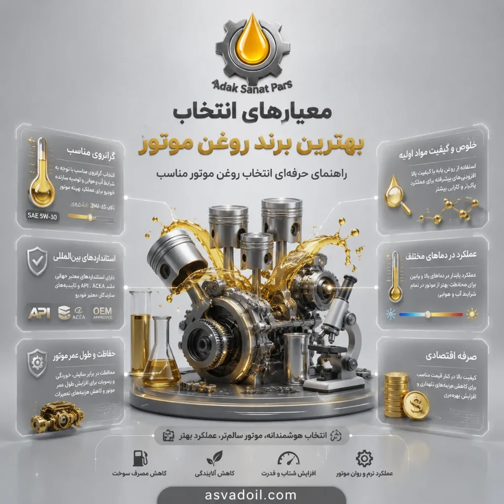 معیارهای اصلی برای شناخت بهترین برند روغن موتور