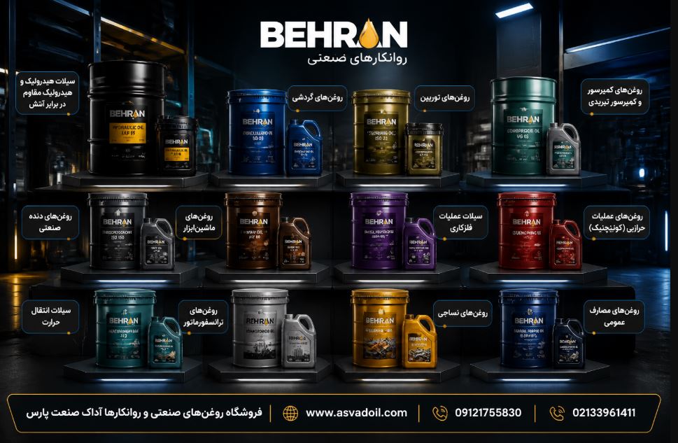 انواع روغن های صنعتی شرکت بهران